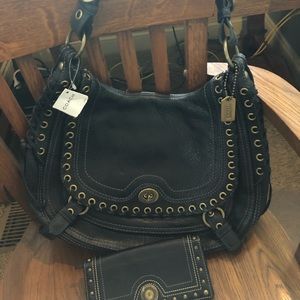 Coach limited edition leather handbag and matching wallet